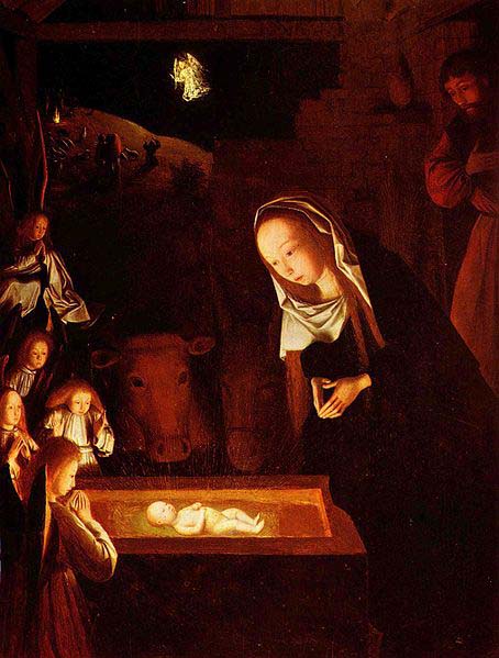 Geertgen Tot Sint Jans Geertgen depicted the Child Jesus as a light source on his painting The Nativity at Night